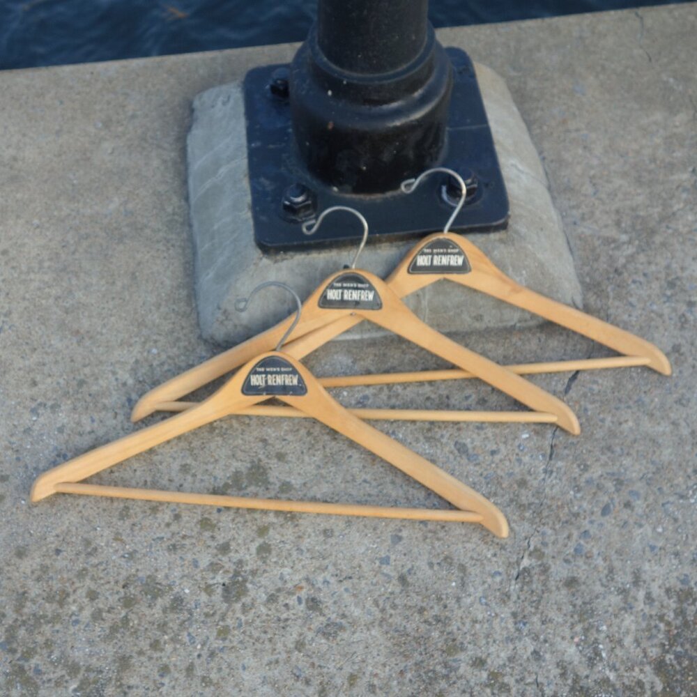Set of Three(3) The Men's Shop Holt Renfrew Wood Hangers